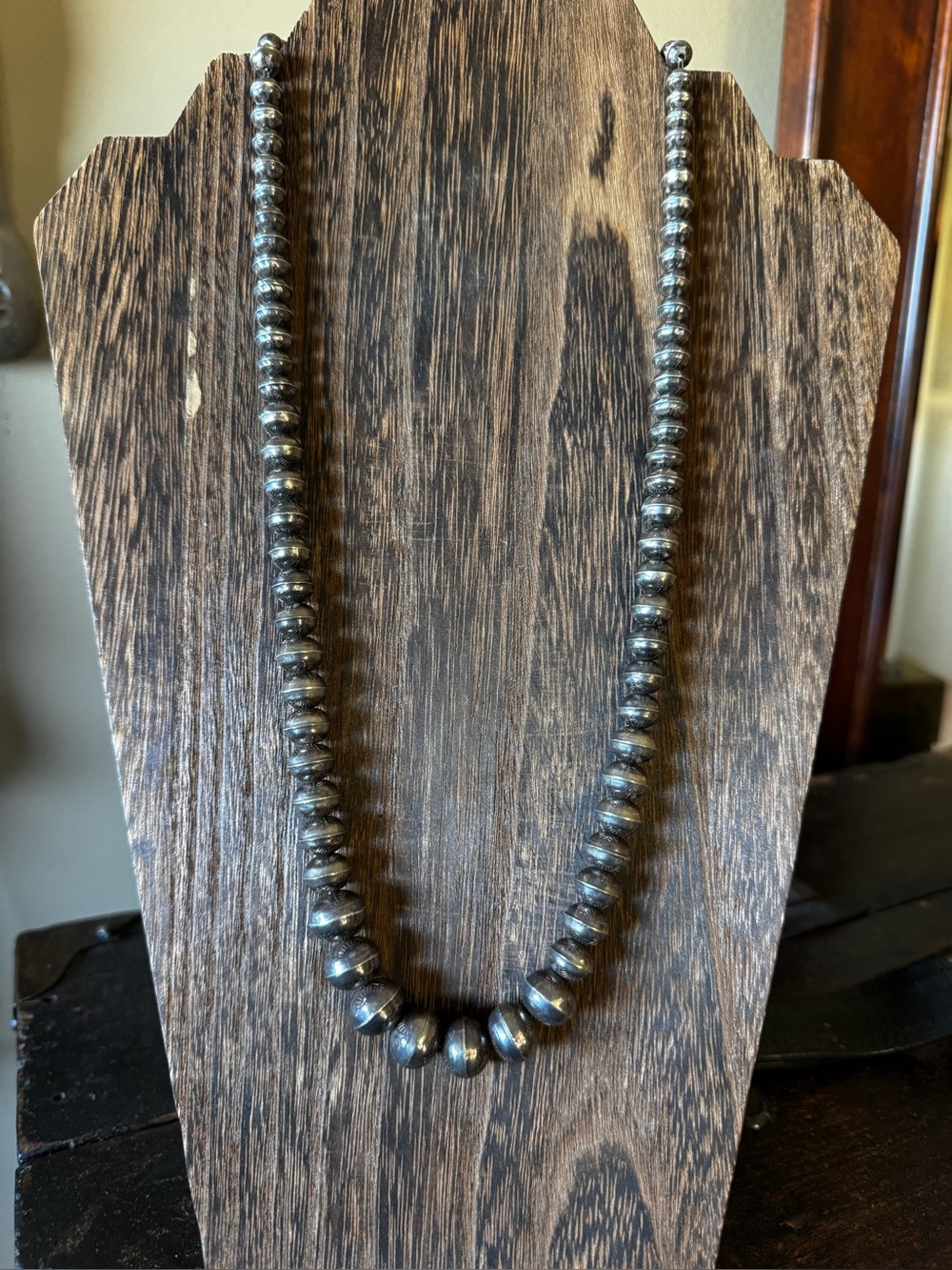 Vintage Sterling Silver Stamped Handmade Pearls - 24”, Graduated